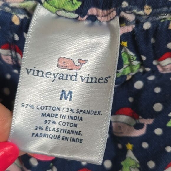 Men's Vineyard Vines Santa Hat Whale Christmas Tree Cotton Lounge Pants Medium - Picture 4 of 8